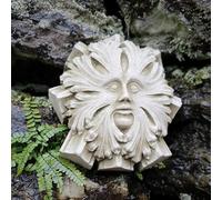 Cathedral Green Man Stone Hanging Plaque |Outdoor Bacchus Statue Garden Ornament