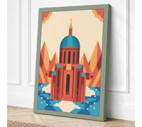 Cathedral in Blue Canvas Wall Art Print 18x12 Inch
