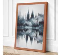 Cathedral in Mist Minimalist Canvas Wall Art Print 18x12 Inch