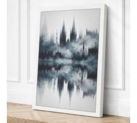 Cathedral in Mist Minimalist Canvas Wall Art Print 18x12 Inch