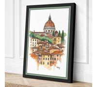 Cathedral in Tuscan Light Canvas Wall Art Print 18x12 Inch