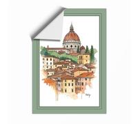 Cathedral in Tuscan Light Vintage Unframed Wall Art Print A4 (29.7×21cm), Wall Decor for Living Room, Bedroom, Office & Home, Art Gift