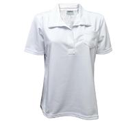 Cathedral Ladies Joanne All White Fine Knit Performance Polyester Short Sleeves Blouse Bowls Top with Ribbing Detail On Collar and Pocket (UK, Numeric, 22, Regular, Regular)