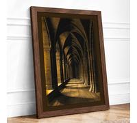 Cathedral Light Industrial Framed Wall Art Print A1 (84.1×59.4cm) Walnut, Wall Decor for Living Room, Bedroom, Office & Home, Ready to Hang, Art Gift