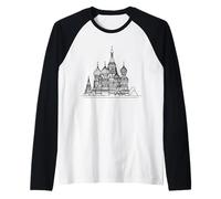 Cathedral Line Art Russia Raglan Baseball Tee