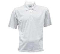 Cathedral Mens Plain White Soft Feel Brushed Back Cotton Polyester Mix Bowls Polo Shirt Short Sleeved with Collar & 3 Button Placket Bowlers Shirt Top (Large)