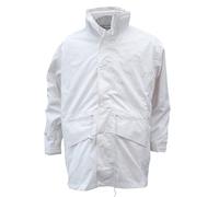 Cathedral Mens White Bowls 100% Waterproof 3 In 1 Rain Jacket With Removable Zipped Fleece Jacket Foldaway Hood Pockets & Storm Cuffs (UK, Alpha, 3XL, Regular, Regular, White)