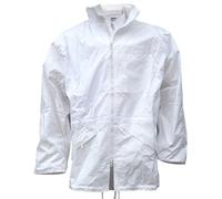 Cathedral Mens White Bowls Water Resistant Breathable Lightweight Showerproof Bowling Rain Jacket Double Zip With Concealed Foldaway Hood Pockets & Storm Cuffs (UK, Alpha, 3XL, Regular, Regular)