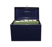 Cathedral Foolscap Metal File & Document Storage Box, Blue HOBL