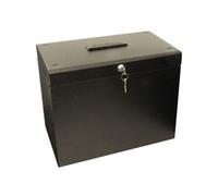Cathedral Metal File Box Home Office A4 Black