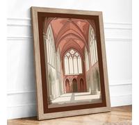 Cathedral Nave at Dawn Architecture Framed Wall Art Print A3 (42×29.7cm) Oak, Wall Decor for Living Room, Bedroom, Office & Home, Ready to Hang, Art Gift