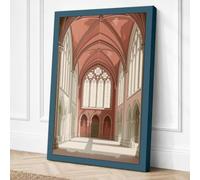 Cathedral Nave at Dawn Canvas Wall Art Print 18x12 Inch