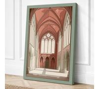 Cathedral Nave at Dawn Canvas Wall Art Print 18x12 Inch