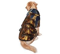 Cathedral of The Holy Family and Eiffel Tower Dog Hoodie for Medium and Large Dogs â€“ Soft Polyester Pet Clothes, Suitable for All Seasons