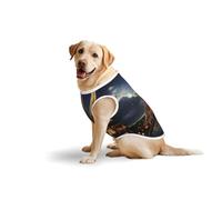Cathedral of The Holy Family and Eiffel Tower Dog Pure Cotton Tshirts for Medium & Large Dogs,Breathable Stretchy Tank Top Sleeveless Vest Tee Shirt