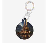 Cathedral of The Holy Family and Eiffel Tower Dog Tags for Pets,Round Acrylic Pet ID Tags,Perfect for Small to Large Dogs and Cats,Cute & Functional