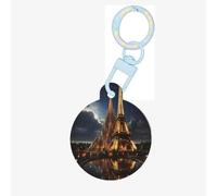 Cathedral of The Holy Family and Eiffel Tower Dog Tags for Pets,Round Acrylic Pet ID Tags,Perfect for Small to Large Dogs and Cats,Cute & Functional