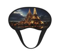 Cathedral of The Holy Family and Eiffel Tower Sleep Eye Mask, Soft & Comfortable for Men, Women, Comfortable Sleep Mask