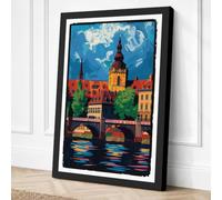Cathedral Over the Bridge Canvas Wall Art Print 18x12 Inch