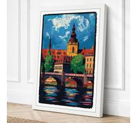 Cathedral Over the Bridge Canvas Wall Art Print 18x12 Inch (46 x 30 cm)
