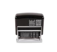 Cathedral Products 12-in-1 Self Inking Date Stamp, Black - Date Stamp Plus 12 Phrases - 3.8mm Character Height