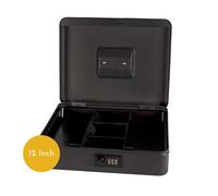 Cathedral Products 12-Inch Black Steel Cash Box with Combination Lock