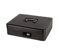 Cathedral 12 inch Steel Cash Box with Combination Lock, Black