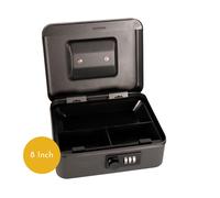 Cathedral Products 8-Inch Black Steel Cash Box with Combination Lock