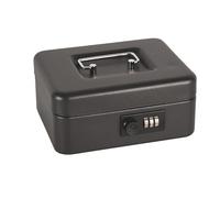 Cathedral 8 inch Steel Cash Box with Combination Lock, Black