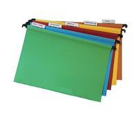 Cathedral Products | A4 Assorted Colour Suspension Files with Clip on Index Tabs and Inserts - Pack of 10