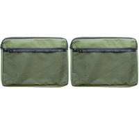 Cathedral Products A4 Canvas Document Bag with Zip and Outer Mesh Pocket - Green (Pack of 2)