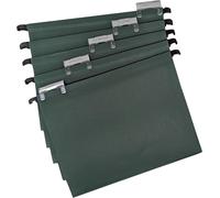 Cathedral Products A4 Green Manilla Suspension Files with Clip on Index Tabs an