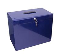Cathedral Products A4 Steel File Box with Starter Pack of 5 Suspension Files - Blue