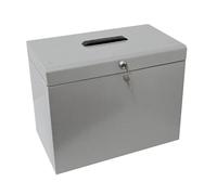 Cathedral Products A4 Steel File Box with Starter Pack of 5 Suspension Files - Grey