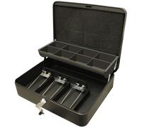 Cathedral Products CBDLBK 12-Inch The Ultimate Cash Box Secure Lock with Coin Tray For Petty Cash - Black