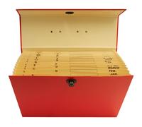 Cathedral Products 21 Pocket Cardboard Expanding File Case - Red