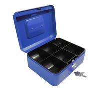 Valuex Metal Cash Box 200mm (8 in) Key Lock Blue