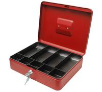 ValueX Metal Cash Box 300mm (12 Inch) Key Lock Red - CBRD12
