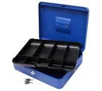 Cathedral Products Key Lockable Cash Box with Lift Out 9 Compartment Coin Tray -