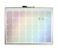 Cathedral Products Luxurious Rainbow Magnetic Calendar Board with Gold Aluminium Frame | Premium Monthly Planner | Includes Marker & Magnets