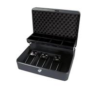 Cathedral Products CBDLBK 12-Inch The Ultimate Cash Box Secure Lock with Coin Tray For Petty Cash - Black