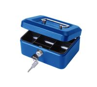 Cathedral Products Value 15cm (6 inch) key lock Metal Cash Box Blue