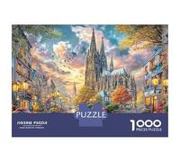 Cathedral Street 1000 Pieces Historic Stone Street Puzzle for Adults Premium Thick Cardboard Stress Relief Indoor Entertainment Home Leisure 52x38cm/1000pcs