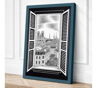 Cathedral Through Open Window Canvas Wall Art Print 18x12 Inch