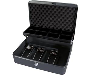 Cathedral Ultimate 12 Inch Cash Box Black Lockable Petty Cash Money Box