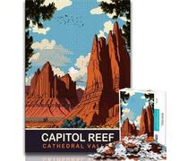 Cathedral Valley Puzzles 1000 Pieces for Adults,Challenging Game And Family Play for Is Ideal As A Gift for The Whole Family 38x26cm