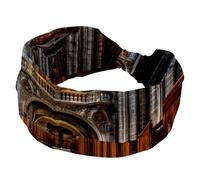 Cathedral Wide Headbands for Women Non Slip Turban Headband Elastic Hair Bands Yoga Hairband Sweat Sports Workout Headwrap