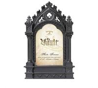 CATHEDRIC Photo Frame, Occult Dark Gothic Home Decor Accessory, Black Ornate Standing Frame, 6"x 4"