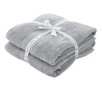 Catherine Lansfield Bath Sheet Pair - Anti-Bacterial 500 gsm Cotton, Soft & Absorbent - Silver Grey