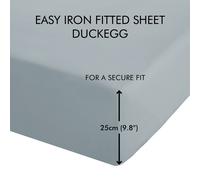 Catherine Lansfield 180TC Easy Iron Percale Fitted Sheet Or P/cases Duck Egg